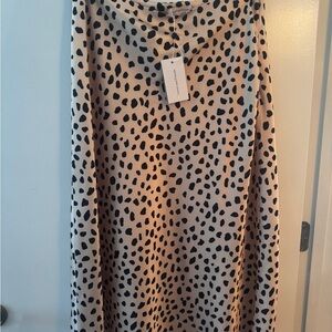 Lovers + Friends Cream Cheetah Midi Skirt